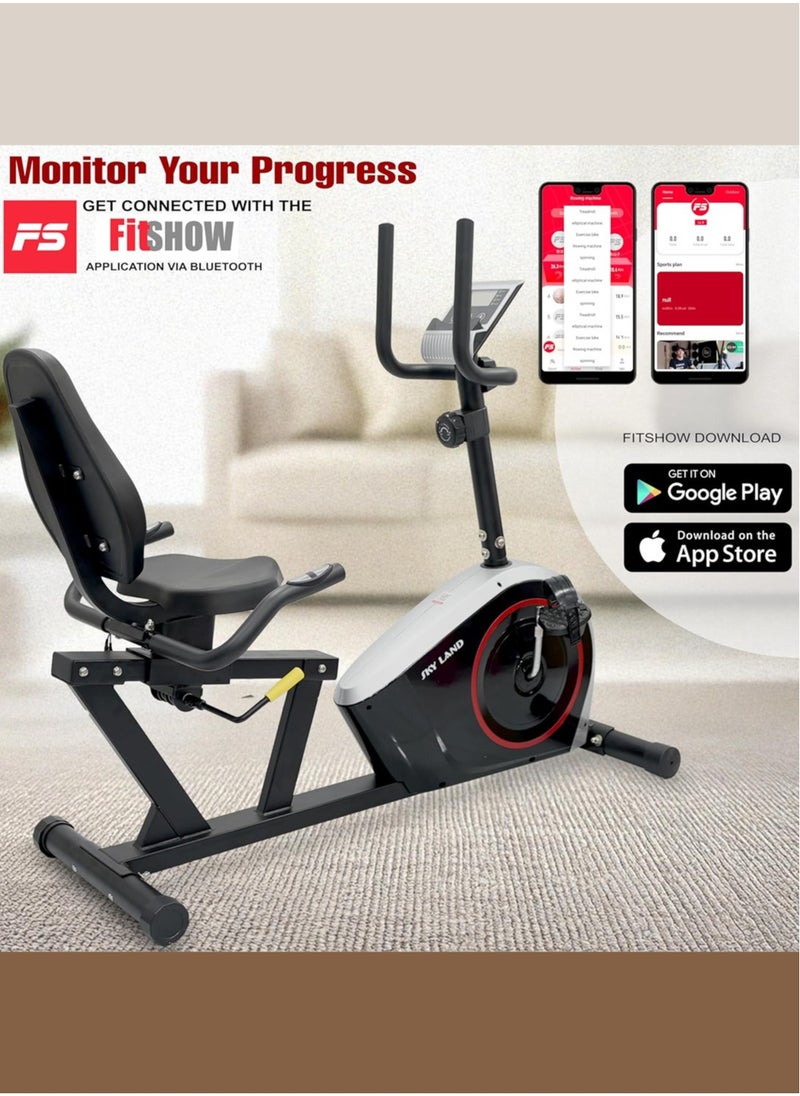 Recumbent Magnetic Exercise Bike | Silent & Smooth Cycling | 8-Level Resistance | LED Display & FitShow App | Ergonomic Adjustable Seat | Heavy-Duty Steel Frame | 120Kg Capacity | EM-1571 - pzsku/Z6BE0EA833D6B8DBAE34AZ/45/1741172065/6129731b-8939-4b3d-acc2-4bddcf69217b