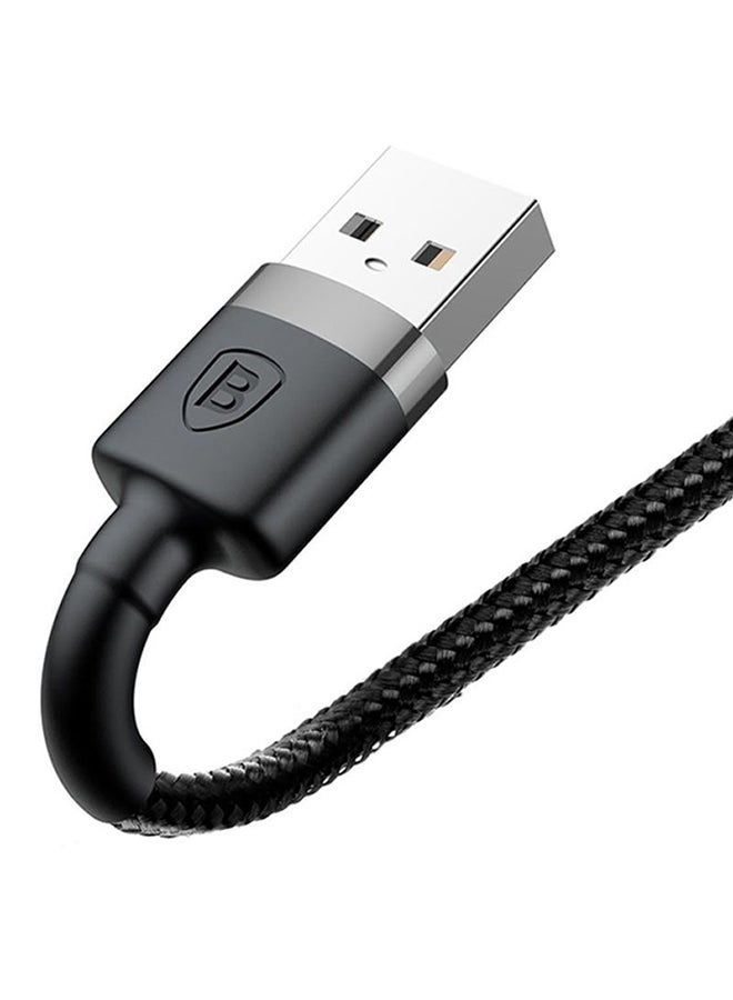 بيسوس كابل شحن USB إلى Lightning كافول من النايلون المضفر عالي الكثافة للشحن السريع متوافق مع هواتف آيفون 13 و12 و11 برو ماكس وميني وXS وX و8 و7 و6 و5 وSE وآي باد (بطول 2 متر) رمادي/أسود - Image 3