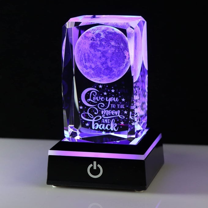 ANNIVERSARY GIRLFRIEND GIFTS CUTE BIRTHDAY GIFTS FOR HER WIFE WOMEN UNIQUE ROMANTIC I LOVE YOU GIFTS 3D CRYSTAL WITH LED COLOURFUL LIGHT BASE FUNNY GIFTS