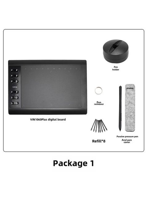 High Performance 1060PLUS Drawing Tablet with Battery-free Pen Package One