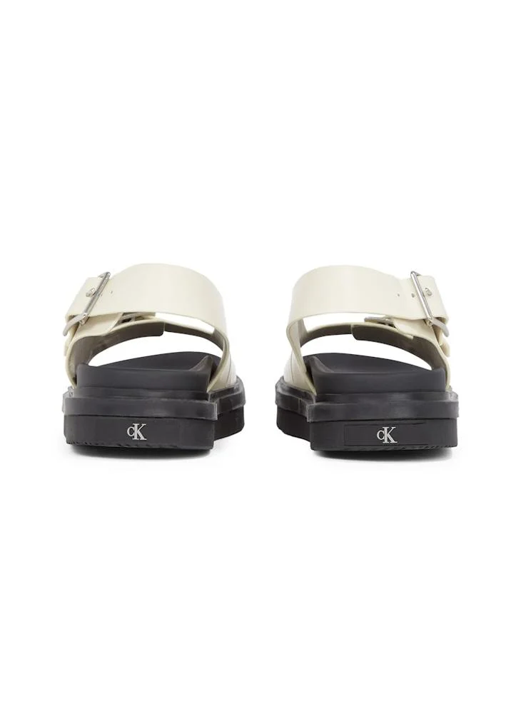 Calvin Klein Jeans LEATHER SANDALS WITH BUCKLE