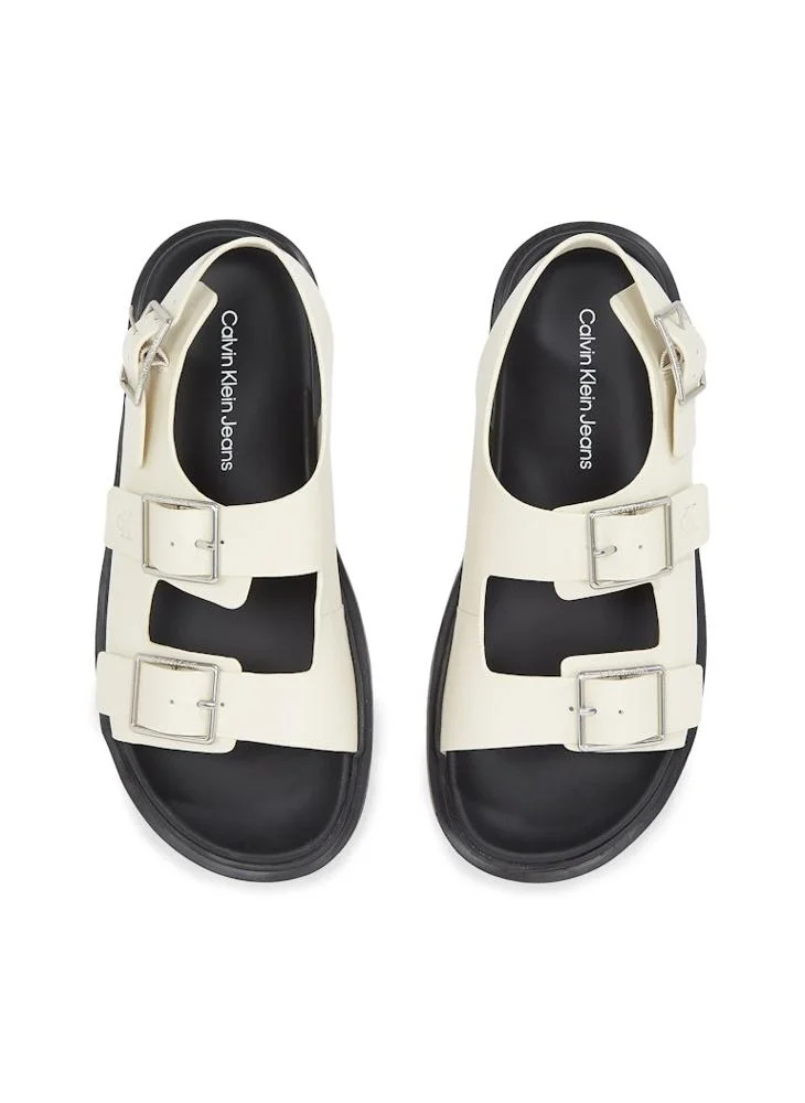 Calvin Klein Jeans LEATHER SANDALS WITH BUCKLE