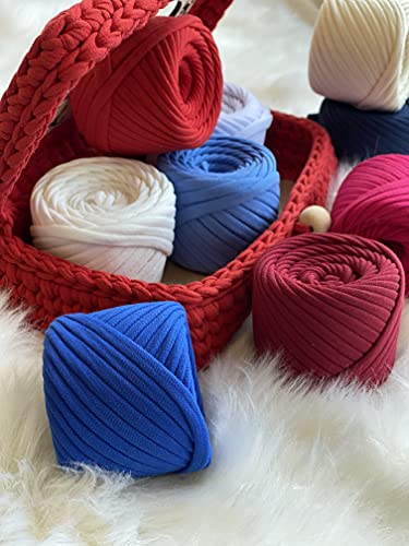 Bobilon T-Shirt Yarn Set, 9 Balls of 196 Yards Each, Organic Cotton T-Yarn for Crocheting and Knitting, American Set - Image 5