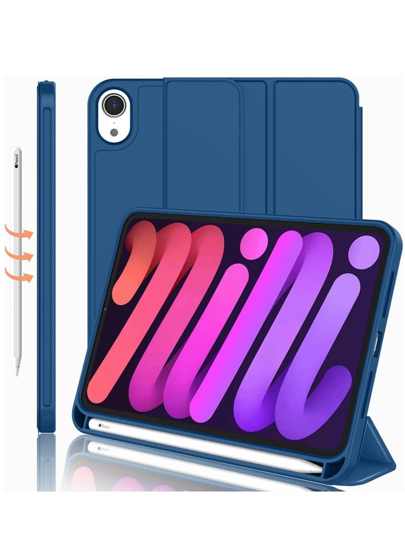 JAJEEK NEW Smart Case with Pencil Holder Compatible with iPad Mini 6, Trifold Stand Smart Case with Soft TPU Back, Auto Wake/Sleep, Dust Proof & Anti-Fingerprint, Heavy Duty Protection - Image 1