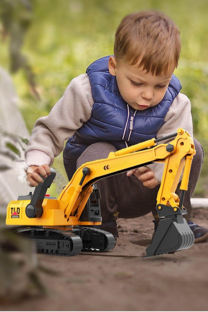 نطاق المستوى الأعلى لعبة حفارة للأطفال مع أضواء وأصوات – مركبة بناء مجنزرة لعمر 3 سنوات فما فوق 🚧 - Image 2