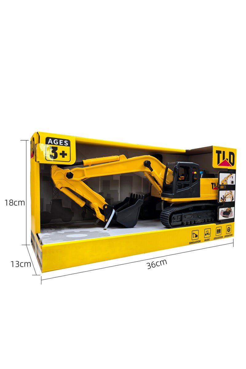 نطاق المستوى الأعلى لعبة حفارة للأطفال مع أضواء وأصوات – مركبة بناء مجنزرة لعمر 3 سنوات فما فوق 🚧 - Image 1