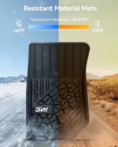 3W Floor Mats Fit for Jeep Wrangler JK 2014-2018 Unlimited 4 Door Only (Non JL or 4XE) TPE All Weather Custom Fit Floor Liner for Jeep Wrangler JK 1st and 2nd Row Full Set Car Mats, Black - Image 4