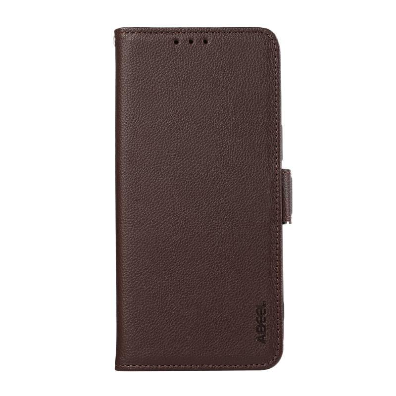MS غطاء هاتف بملمس جلد لـ Redmi Note 14 Pro مع مقاوم للصدمات وحامل بطاقات مع مقاوم للصدمات مع حماية من السقوط مع حامل قابل للطي باللون بني بوظيفة حامل باللون البني باللون الأحمر - Image 5