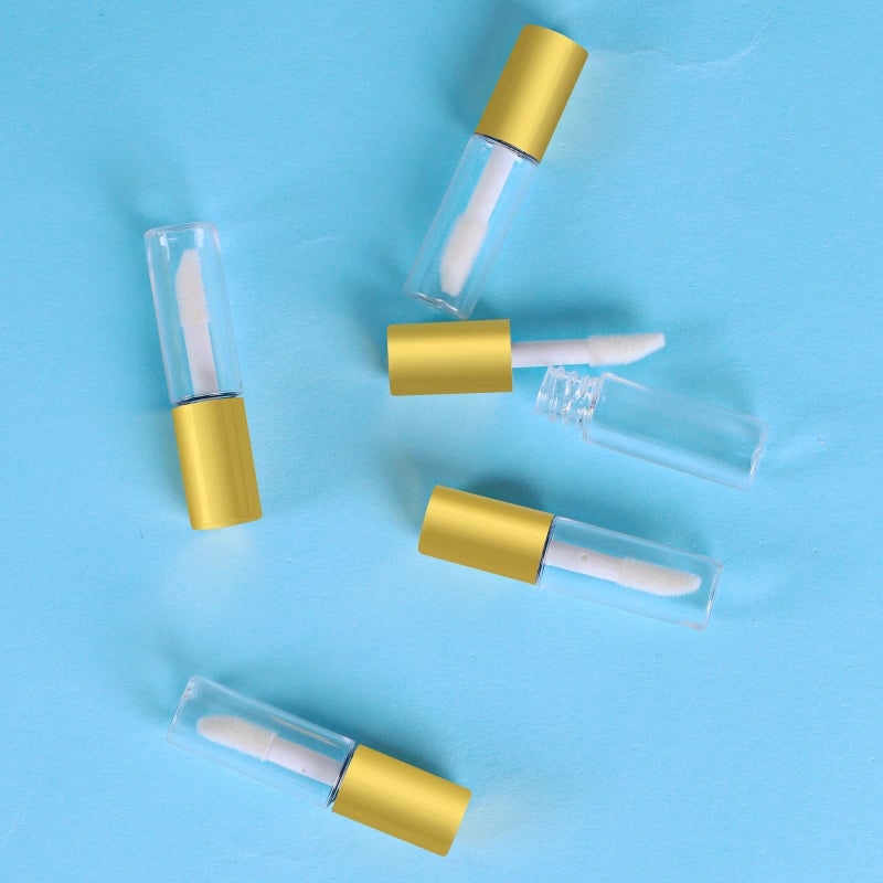 Mydio 50 Pack 1.2ML Clear Mini Lip Gloss Tube Empty Lip Balm Containers With Gold Lid for Lipstick (Gold) - Image 5