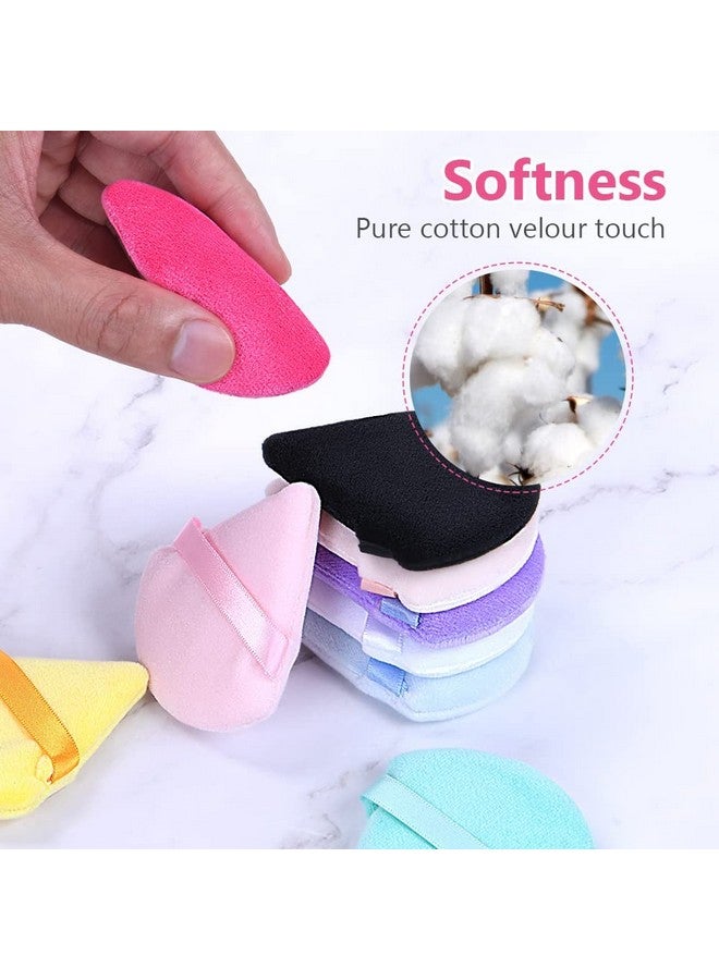 BH STUDIO PRO BH STUDIO PRO 6 Pieces Face Soft Triangle Makeup Puff For Loose Powder Body Powder, Wedge Shape Velour Cosmetic Sponge For Contouring, Under Eyes And Corners, Beauty Makeup Tools (Multi Colored)  - Image 4