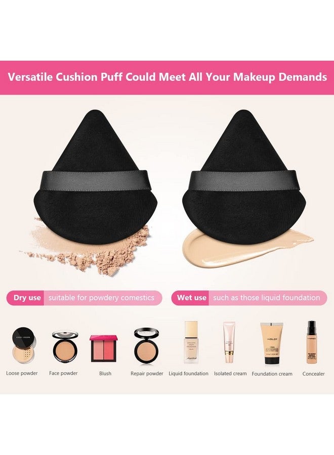 BH STUDIO PRO BH STUDIO PRO 6 Pieces Face Soft Triangle Makeup Puff For Loose Powder Body Powder, Wedge Shape Velour Cosmetic Sponge For Contouring, Under Eyes And Corners, Beauty Makeup Tools (Multi Colored)  - Image 3