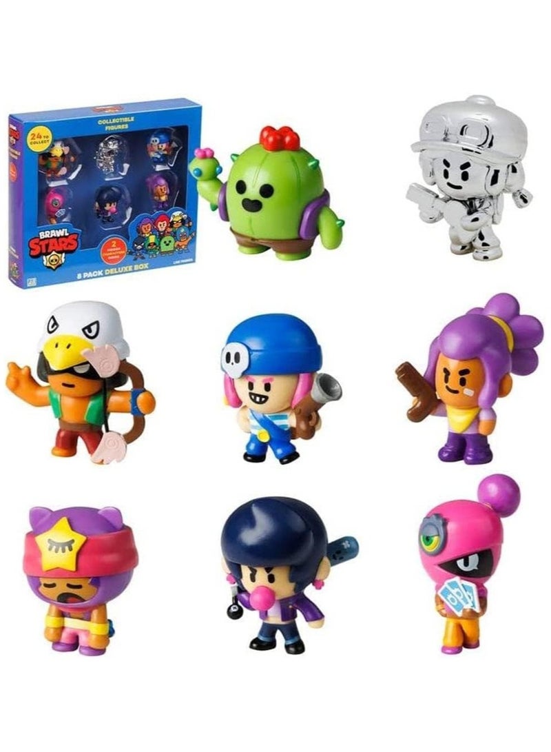 Brawl Stars Figure 2-Inches, 8-in-1 Deluxe Box, Assorted 1 Piece (Style & Color May Vary) | Collectible Figure |2 Mystery Figures | For Fans, Gamers & Collectors! | Official Licensed Product - Image 1