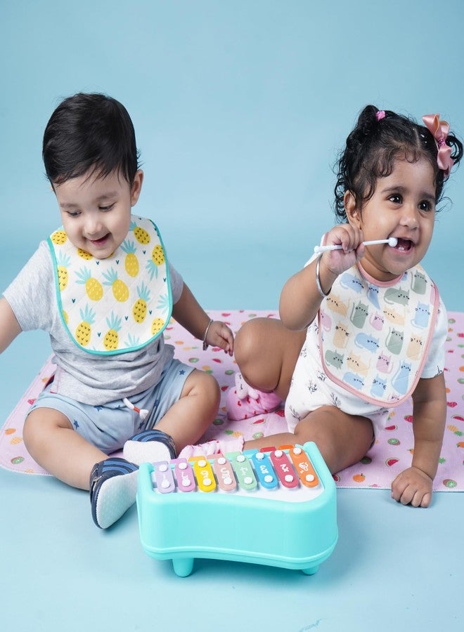 Happy Matty مجموعة مرايل رضاعة الأطفال من هابي ماتي، سريعة الجفاف وقابلة للغسل، مكونة من 5 قطع، متعددة الألوان، من عمر 0 إلى 3 سنوات، مقاس كبير (28 سم × 20 سم). - Image 2