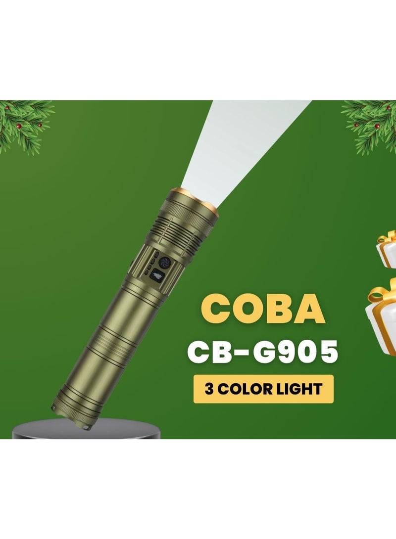 كوبا COBA CB-G905-1 High Power LED Flashlight with 18800mAh Battery, Power Bank, Zoom Focus & Side Light - Image 3