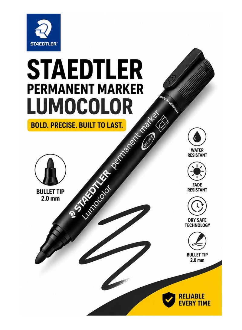 1-Piece Lumocolor Permanent Marker Round Tip Black Ink