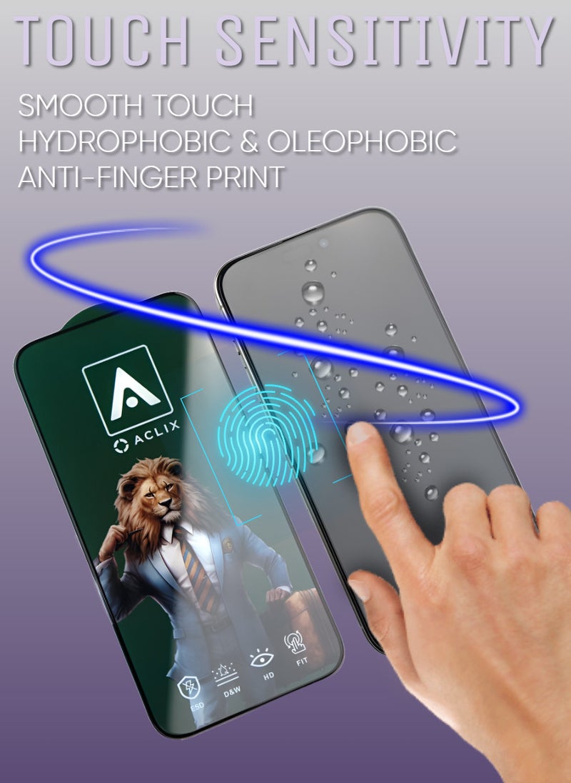 ACLIX Antistatic ESD Dustproof Premium Quality High Definition Tempered Glass Screen Protector Designed For  iPhone 15 Pro Max - Image 2