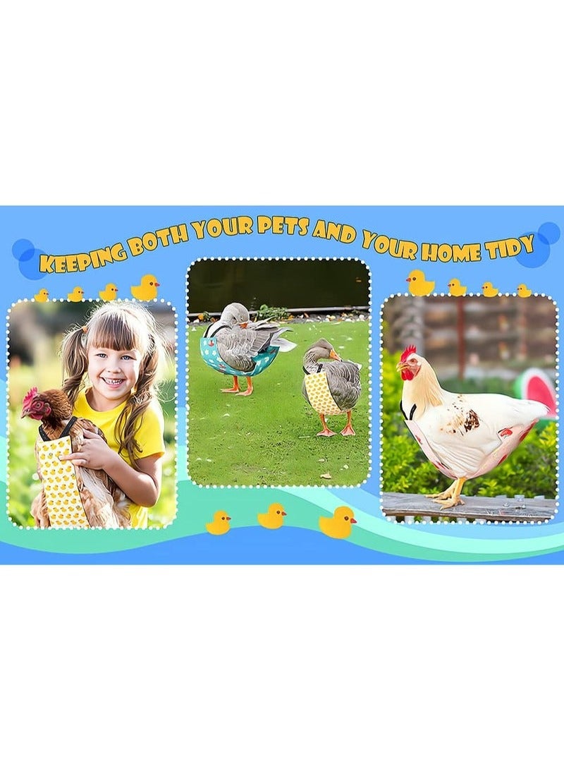 يا إلهي حفاضات دواجن ، 3 عبوات قابلة للغسل قابلة لإعادة الاستخدام سراويل الحفاض لإوز بطة الدجاج ، حجم M - Image 2