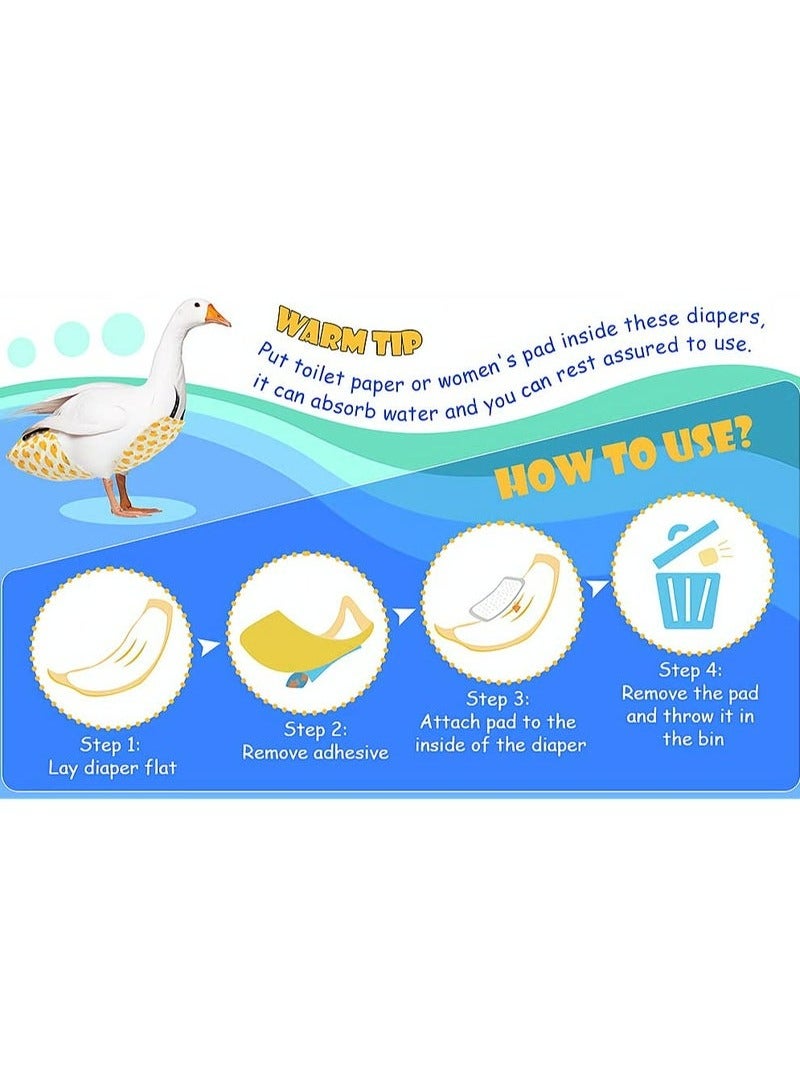 يا إلهي حفاضات دواجن ، 3 عبوات قابلة للغسل قابلة لإعادة الاستخدام سراويل الحفاض لإوز بطة الدجاج ، حجم M - Image 3