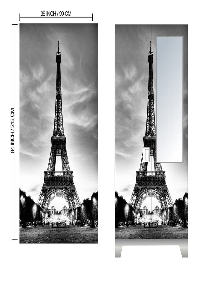 Decor1ders ملصقات خزانة ملابس ذاتية اللصق من ديكور1درز | ورق جدران وملصقات جدارية لأبواب خزائن الملابس (لون رمادي - برج خزانة ملابس) مقاس كبير جدًا (213 × 99 سم) ملصقات لأبواب خزائن الملابس المنزلية لخزانتك - Image 2