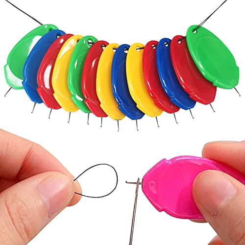 Needle Threaders TOOVREN Needle Threader Tool Needle Threaders for Hand Sewing with Clear Box Simple Needle Threader Great for Needle Work Sewing Machine Embroidery CrossStitch 5 Colors Random