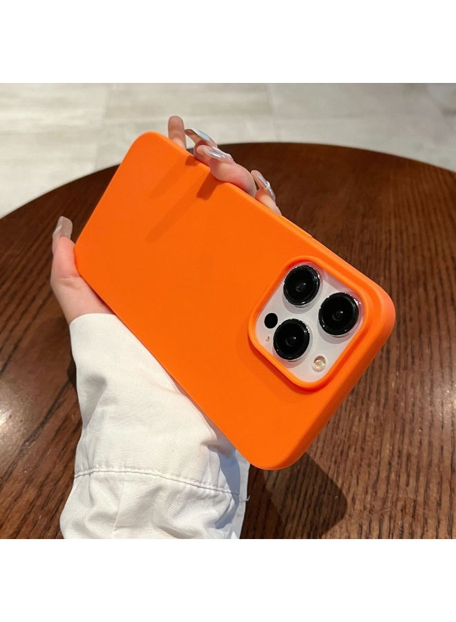 NIBEMINENT Sandblasting Protective TPU Case Cover For iPhone 15 Pro Max, Orange - Image 2