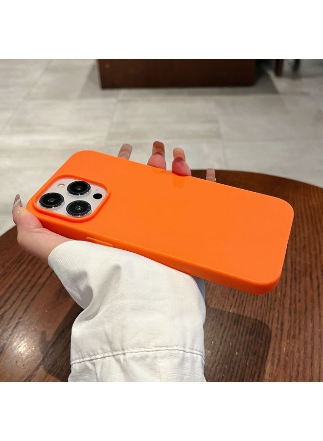 NIBEMINENT Sandblasting Protective TPU Case Cover For iPhone 15 Pro Max, Orange - Image 3
