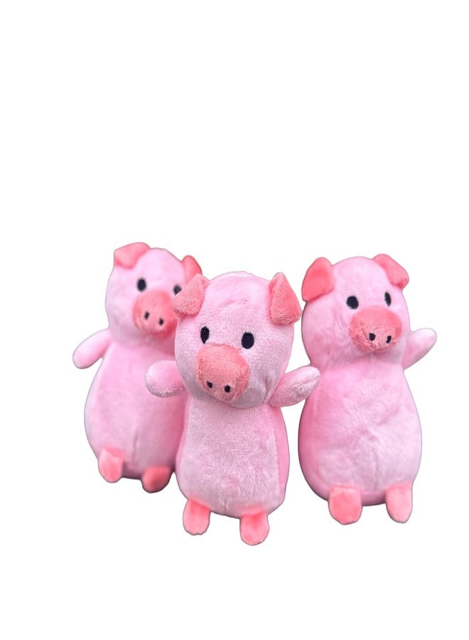Glow Pups Pig Dog Toys, Barnyard Squeaky Plush Interactive Dog Toy for Small Dogs, 3 Pack of Pig Toys, Red and Brown, Crinkling Barn, Squeaky Animals, 4.5" X 2" X 2" (Animals) - Image 2