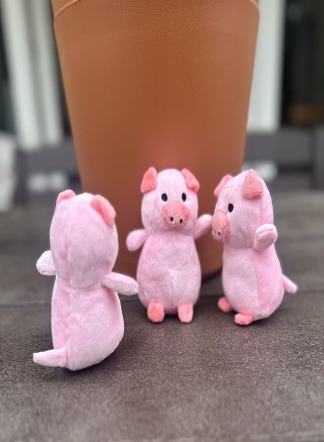 Glow Pups Pig Dog Toys, Barnyard Squeaky Plush Interactive Dog Toy for Small Dogs, 3 Pack of Pig Toys, Red and Brown, Crinkling Barn, Squeaky Animals, 4.5" X 2" X 2" (Animals) - Image 3
