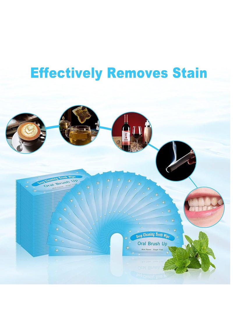 50 Pcs Teeth Cleaning Tablets, Disposable Finger Brush Teeth Wipes Bulk Finger Toothbrush Textured Surface Deep Teeth Cleaning Finger Wipes Oral Wipes for Adults Teeth Mouth - Image 4