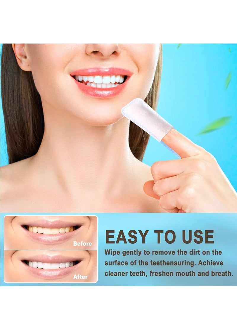 50 Pcs Teeth Cleaning Tablets, Disposable Finger Brush Teeth Wipes Bulk Finger Toothbrush Textured Surface Deep Teeth Cleaning Finger Wipes Oral Wipes for Adults Teeth Mouth - Image 3