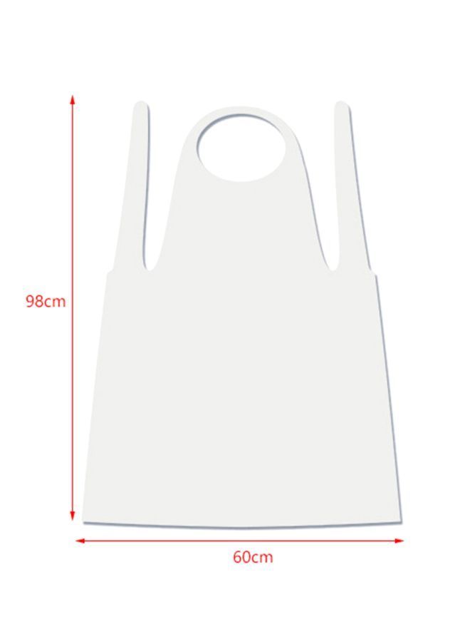 NIBEMINENT Waterproof Oil Resistant Lastics Apron White 98x60centimeter - Image 4