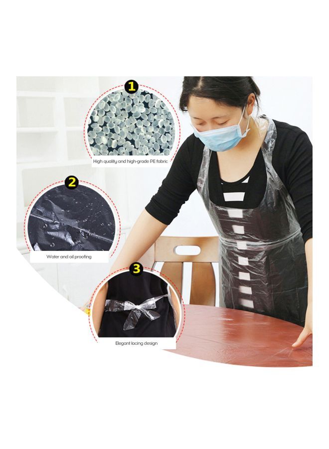 NIBEMINENT Waterproof Oil Resistant Lastics Apron White 98x60centimeter - Image 5