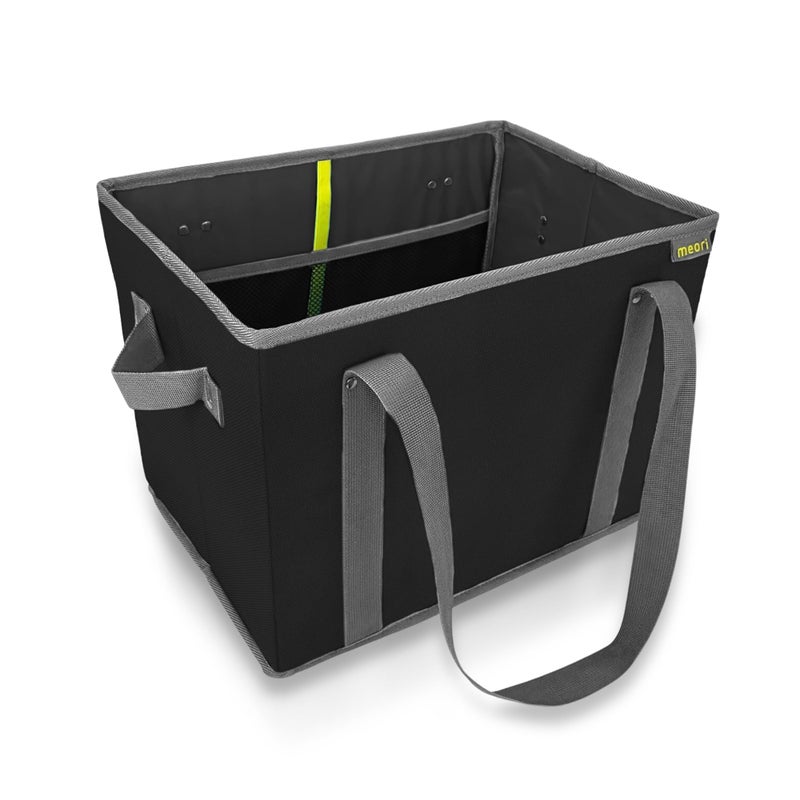 meori meori Foldable Grocery Basket Collapsible Reusable Market Tote Bag Picnic Errands Shopping Lava Black