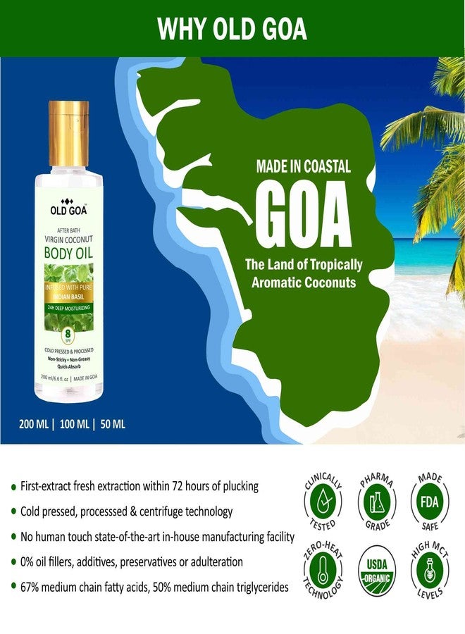 OLDGOA After Bath Body Oil For Women Enriched With Indian Basil| For Glowing & Moisturising Skin | All Skin Types | Body Lotion | After Bath Oil | 200ML - Image 5