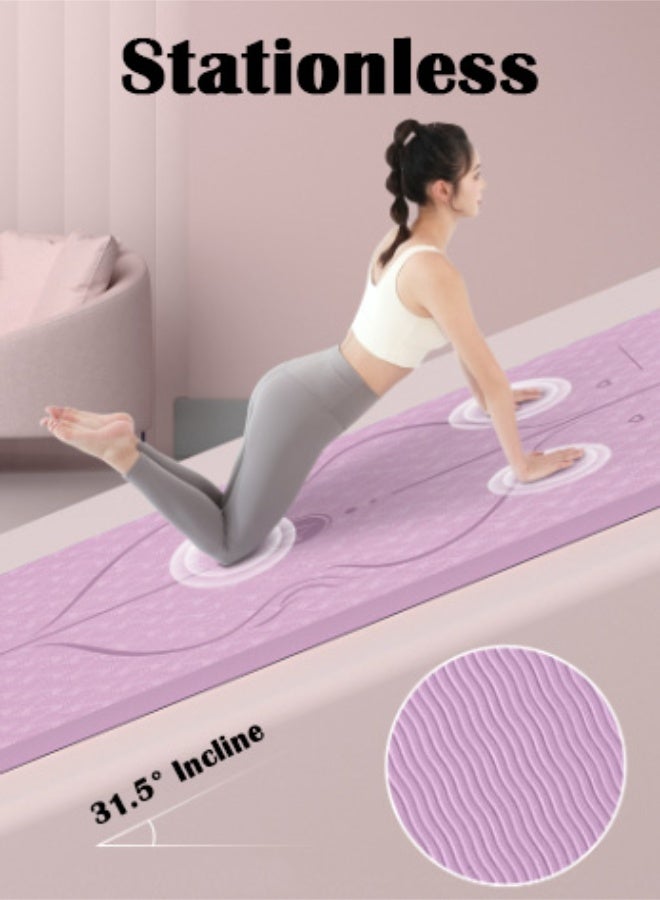 PHISMA Yoga Mat, Extra Thick 6MM TPE Fitness Exercise Mat with Carrying Sling & Storage Bag - Non-Slip Dual-Sided (183x80cm) - (Purple) - Image 4
