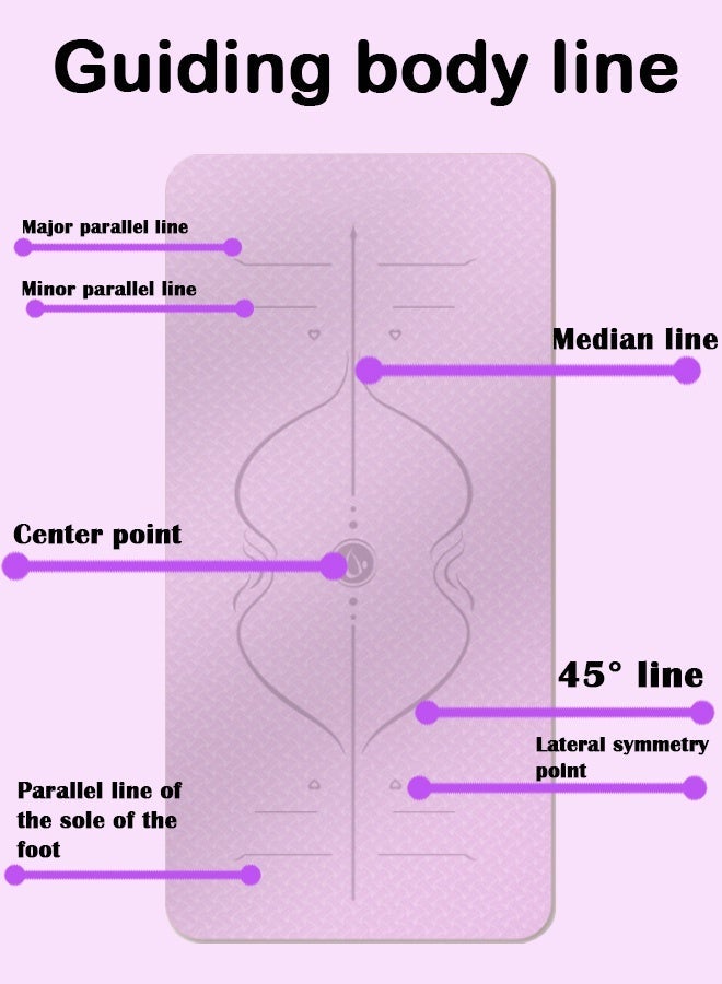 PHISMA Yoga Mat, Extra Thick 6MM TPE Fitness Exercise Mat with Carrying Sling & Storage Bag - Non-Slip Dual-Sided (183x80cm) - (Purple) - Image 3