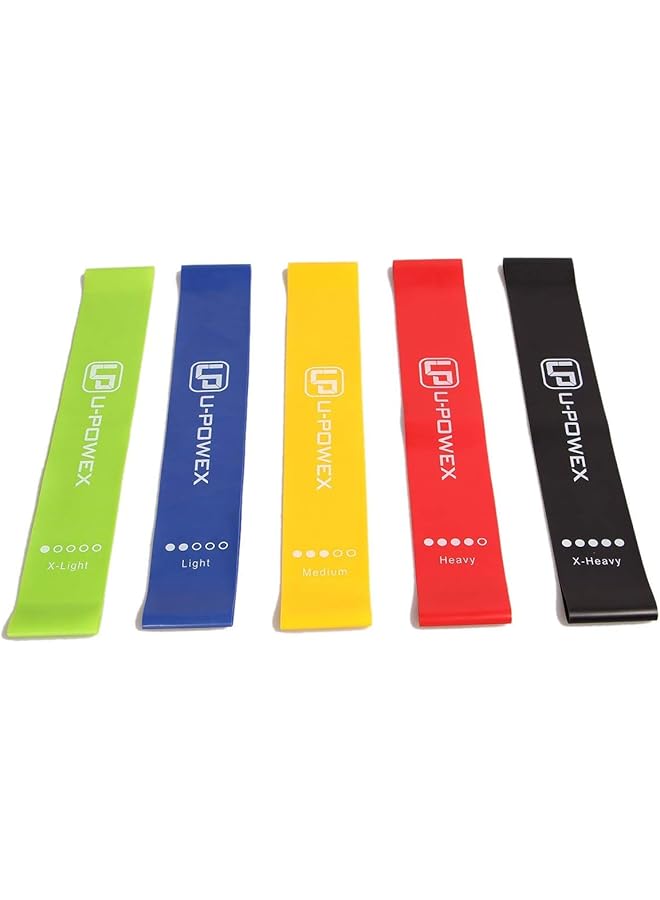 U-POWEX 5PCS/Set Resistance Band fitness 5Levels Latex Gym Strength Training Rubber Loops Bands - Image 2
