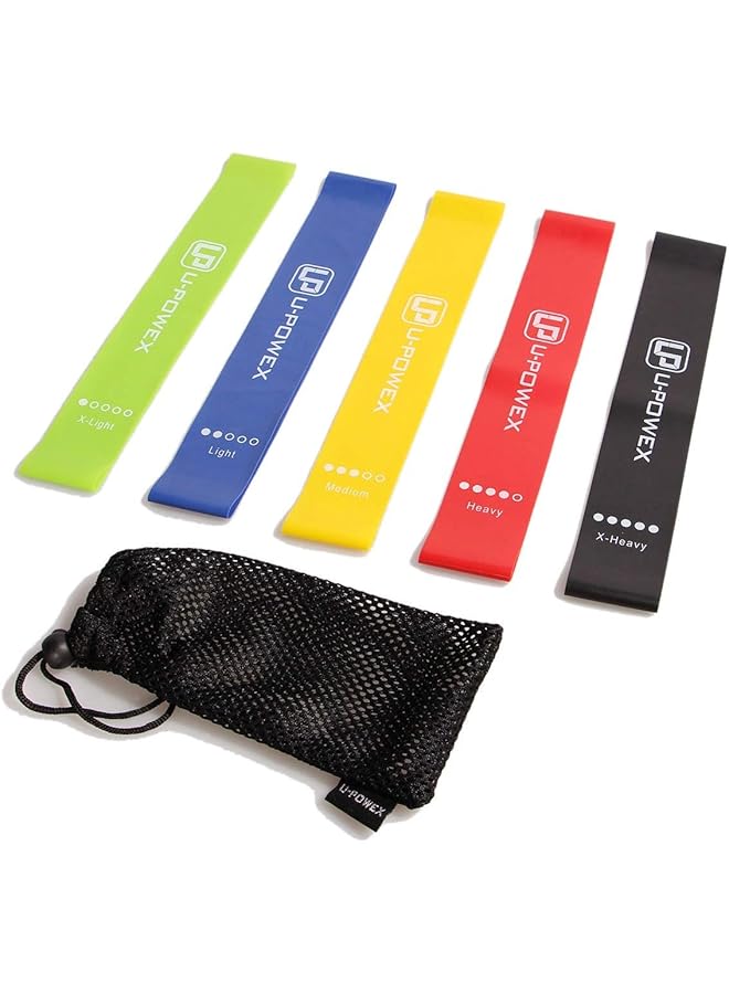 U-POWEX 5PCS/Set Resistance Band fitness 5Levels Latex Gym Strength Training Rubber Loops Bands - Image 1
