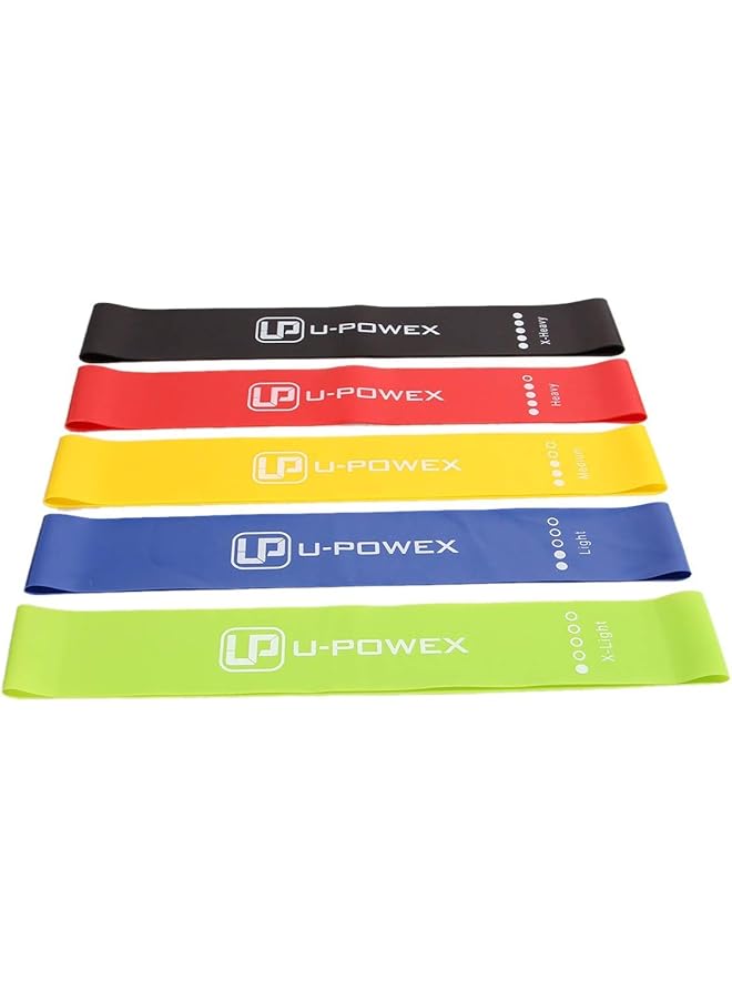 U-POWEX 5PCS/Set Resistance Band fitness 5Levels Latex Gym Strength Training Rubber Loops Bands - Image 3
