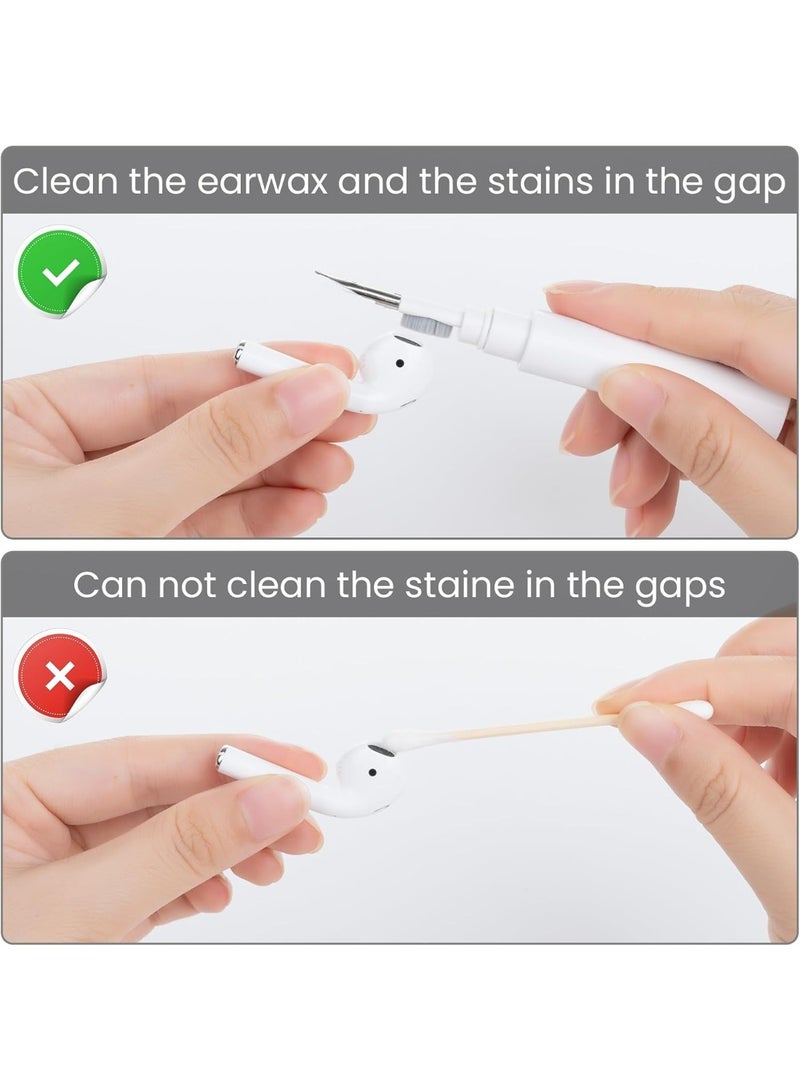Cleaning Kit for AirPods Earphone Cleaner Kit Compatible with all AirPods with Soft Brush, Metal Tip, Sponge, Multifunction Cleaner Kit for Earbuds/AirPods Cases_white - Image 4