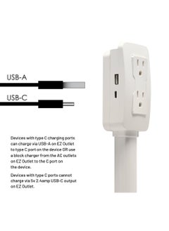 Generic Electrical Outlet Extender. Access Hard-to-Reach Outlets! Features USB-A, USB-C, and 2 AC Outlets, Extends 22"-34", Rotates 180°. Use Behind Couches, Nightstands, Desks, and More.  - Image 2