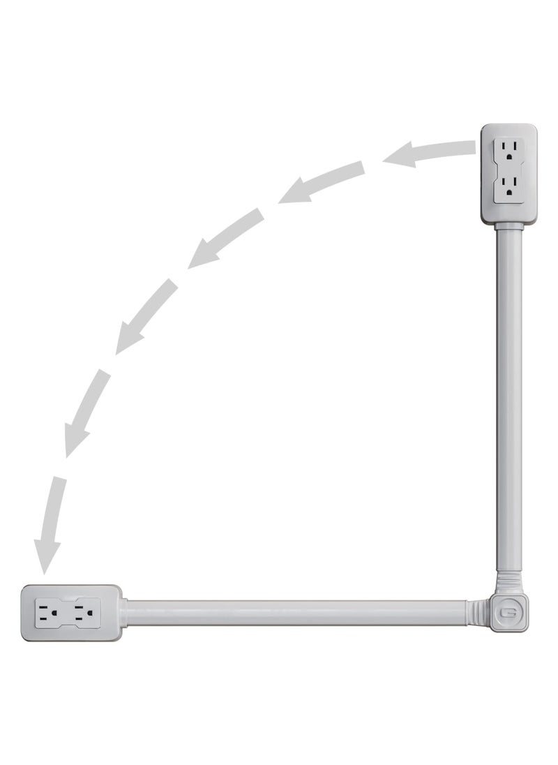 Generic - Electrical Outlet Extender. Access Hard-to-Reach Outlets! Features USB-A, USB-C, and 2 AC Outlets, Extends 22"-34", Rotates 180°. Use Behind Couches, Nightstands, Desks, and More. - Image 1