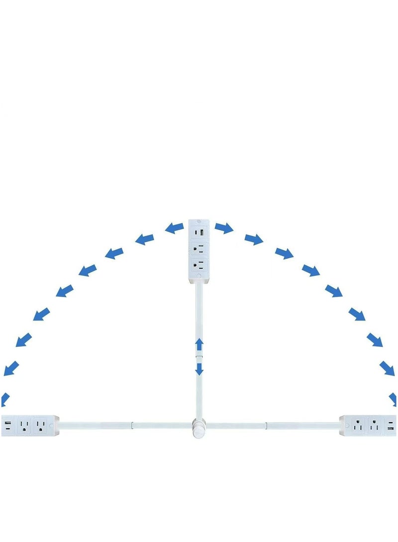 Electrical Outlet Extender. Access Hard-to-Reach Outlets! Features USB-A, USB-C, and 2 AC Outlets, Extends 22"-34", Rotates 180°. Use Behind Couches, Nightstands, Desks, and More. - Image 2