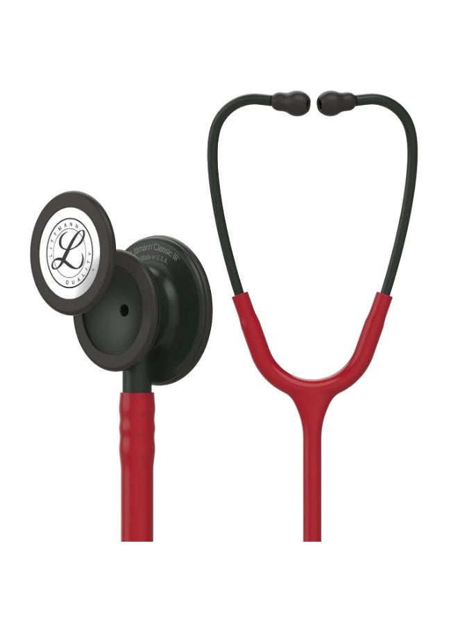 3M Littmann Littmann Classic III Stethoscope Burgundy Black 5868 Dual Sided Chestpiece High Acoustic Sensitivity - Image 1