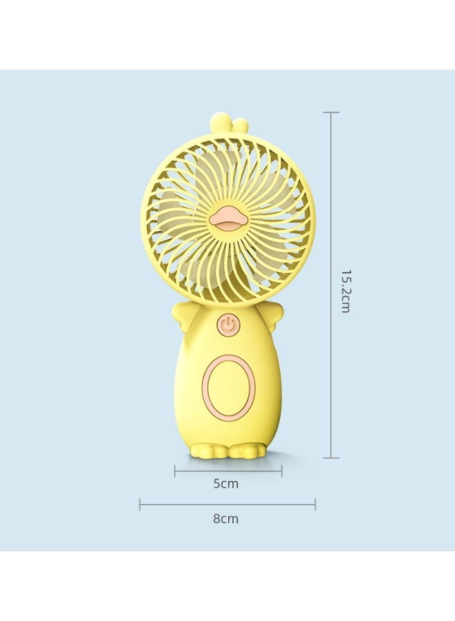 Handheld Cute Cartoon Mini Electric Fan, 300mAh, Portable Charging USB for Kids Students for Car & RV Plastic Material, One Wind Speed - Multicolor - Image 3