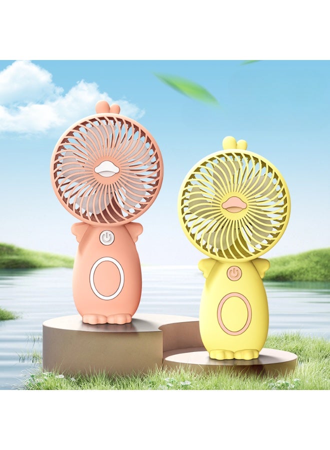 Handheld Cute Cartoon Mini Electric Fan, 300mAh, Portable Charging USB for Kids Students for Car & RV Plastic Material, One Wind Speed - Multicolor - Image 5