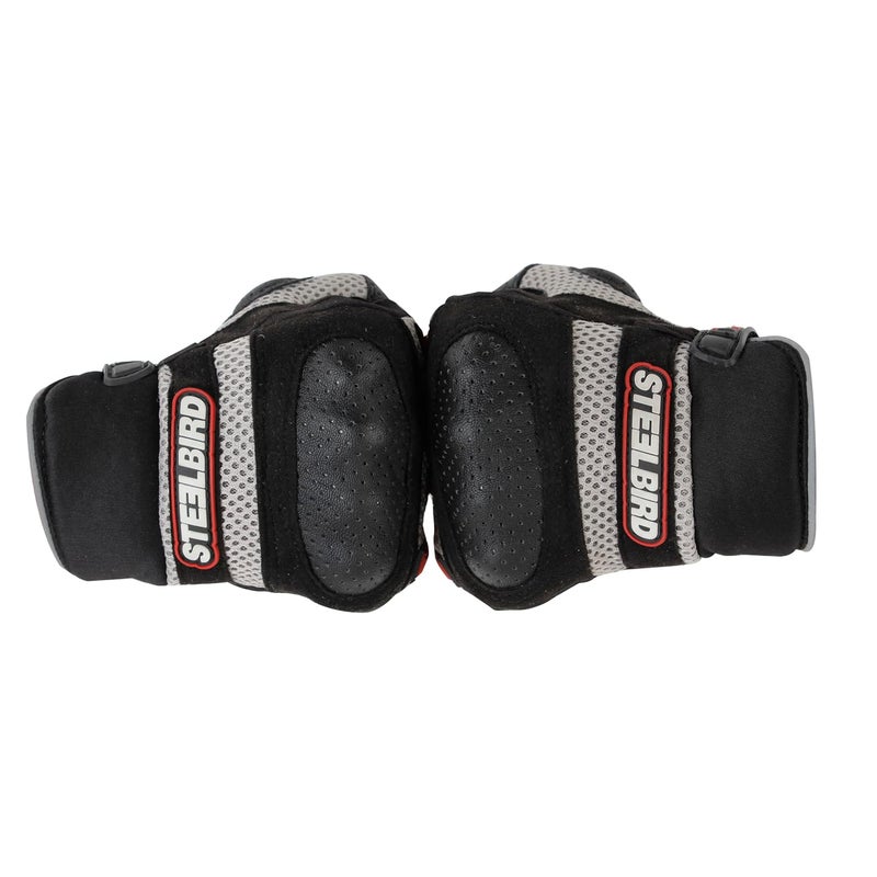 Steelbird Polyester Adventure A-1 Full Finger Riding Gloves With Touch Screen Sensitivity At Thumb & Index Finger, Protective Off-Road Motorbike Racing (L, Red, Cycling) - Image 3