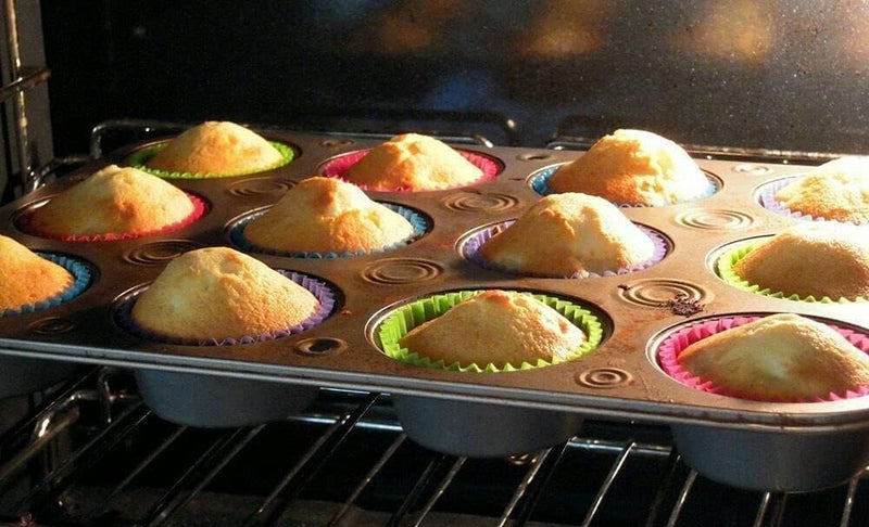 Silicone Cupcake Baking Molds - Non-Stick Baking Molds for Cakes, Chocolates, Desserts - Reusable - 12 Colorful Cupcake Molds - Image 5