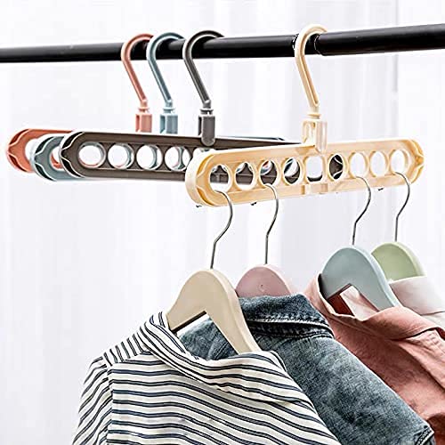 MeeTo Set of 4 Space Saving Hangers Multifunctional Smart Closet Organizer/Wardrobe Clothing Cascading Hanger 9 Slots/Design for Heavy Clothes, Shirts Pants Dresses - Image 1