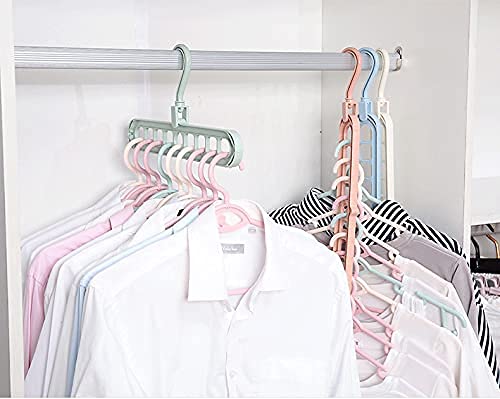 MeeTo Set of 4 Space Saving Hangers Multifunctional Smart Closet Organizer/Wardrobe Clothing Cascading Hanger 9 Slots/Design for Heavy Clothes, Shirts Pants Dresses - Image 2